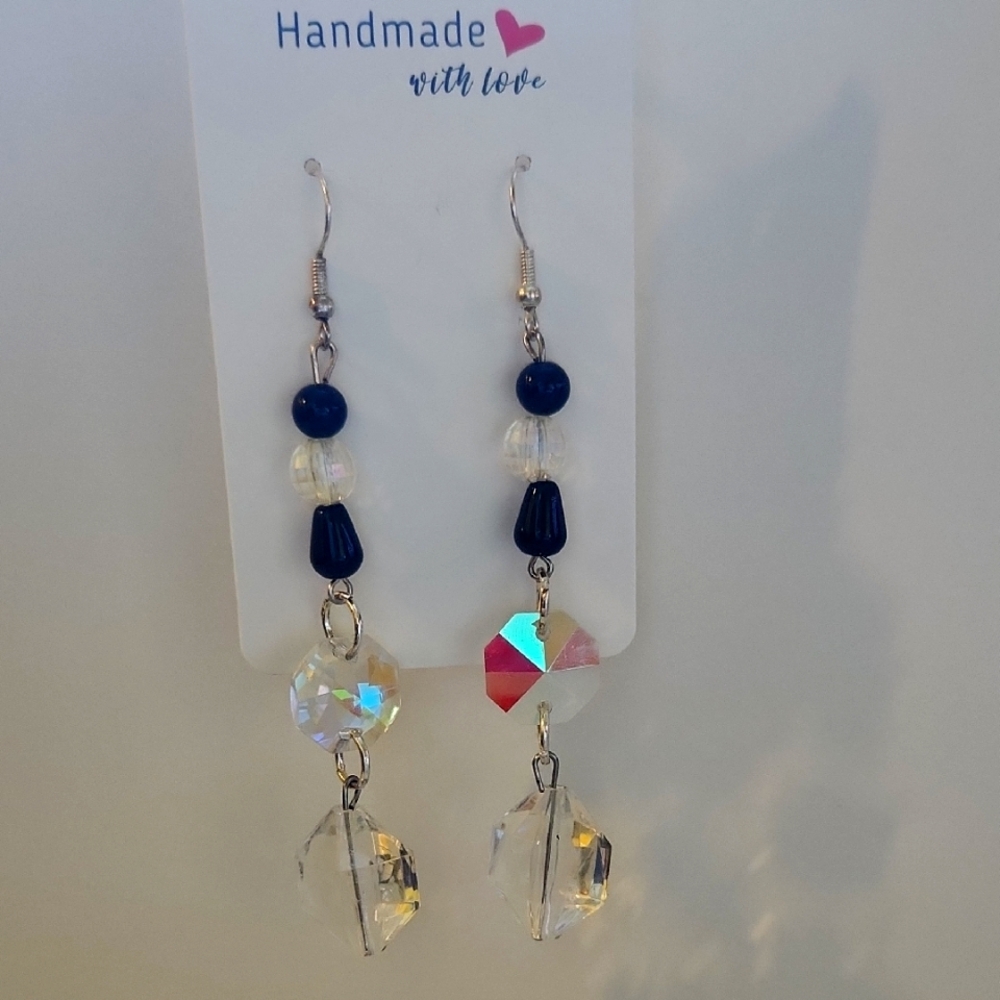 Handmade Silver and Black Earrings